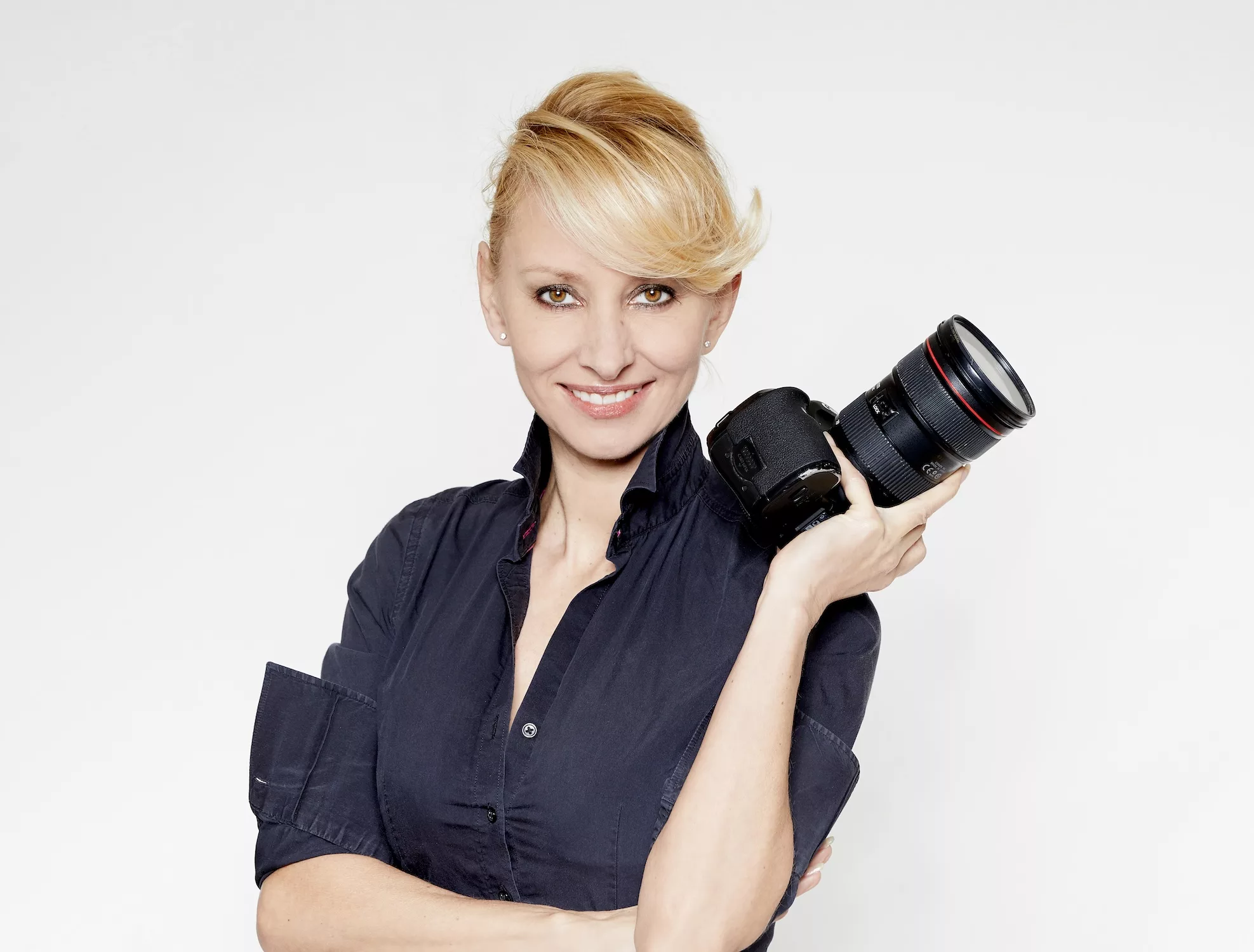 Sabine Klimpt mit Kamera